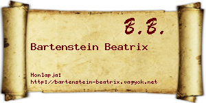 Bartenstein Beatrix névjegykártya